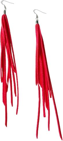 أقراط جلدية شرابة البوهيمي شرابة هامش استرخى أقراط بوهو اليدوية جلدية ريشة طويلة الشرابة أقراط مجوهرات الغربية للنساء in Kuwait