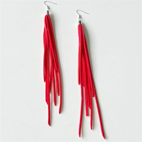 أقراط جلدية شرابة البوهيمي شرابة هامش استرخى أقراط بوهو اليدوية جلدية ريشة طويلة الشرابة أقراط مجوهرات الغربية للنساء in Kuwait