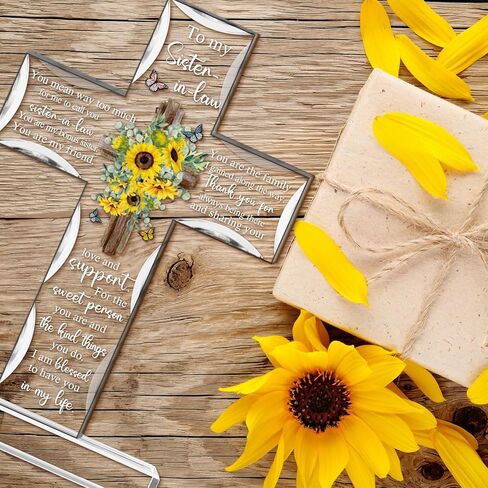 Sister in Law Gifts from Sister Acrylic Cross Sister in Law Birthday Gifts Thank You Gifts for Sister Acrylic Decorative Signs Plaques for Sister Women Thanksgiving Christmas Wedding in Saudi Arabia