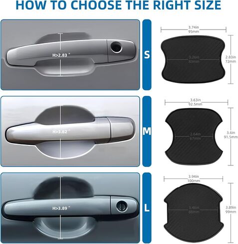 Car Door Handle Protector, 4PCS 3D Carbon Fiber Door Handle Cover for Universal Car Door Protector (M Handle Protector) in Saudi Arabia