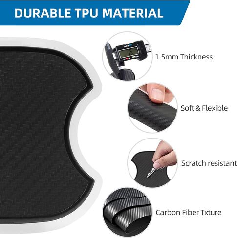 Car Door Handle Protector, 4PCS 3D Carbon Fiber Door Handle Cover for Universal Car Door Protector (M Handle Protector) in Saudi Arabia