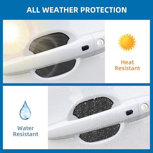 Car Door Handle Protector, 4PCS 3D Carbon Fiber Door Handle Cover for Universal Car Door Protector (M Handle Protector) in Saudi Arabia