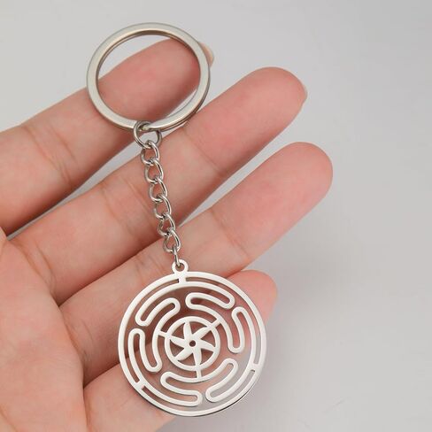 TEAMER Hekate Wheel Keychain Stainless Steel Hecate's Wheel Keychain Wicca Wheel of Hekate Goddess Amulet Jewelry for Women in Saudi Arabia