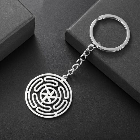 TEAMER Hekate Wheel Keychain Stainless Steel Hecate's Wheel Keychain Wicca Wheel of Hekate Goddess Amulet Jewelry for Women in Saudi Arabia