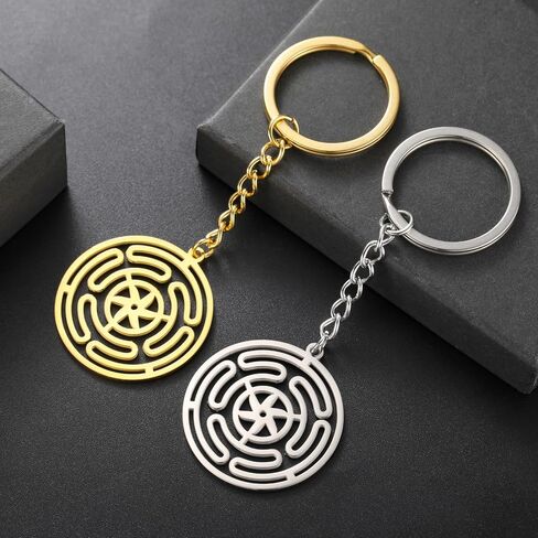 TEAMER Hekate Wheel Keychain Stainless Steel Hecate's Wheel Keychain Wicca Wheel of Hekate Goddess Amulet Jewelry for Women in Saudi Arabia