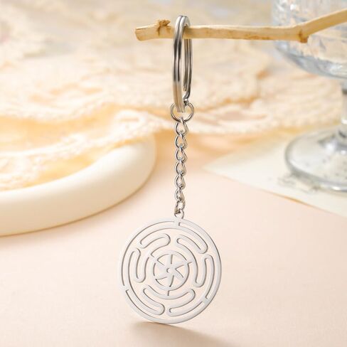 TEAMER Hekate Wheel Keychain Stainless Steel Hecate's Wheel Keychain Wicca Wheel of Hekate Goddess Amulet Jewelry for Women in Saudi Arabia