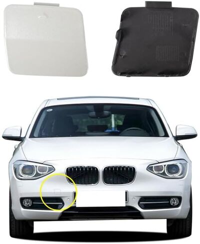 Car Front Bumper Tow Hook Cover Compatible with BMW 1 series F20 Sedan F21 Wagon Hatchback 114i 116d 116i 118dX 118i 2012 2013 2014 Trailer Cover Cap 51117292947 Small Lid Towing Eye Cap in Saudi Arabia
