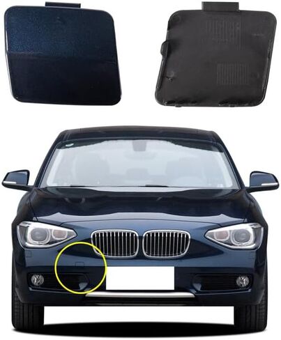 Car Front Bumper Tow Hook Cover Compatible with BMW 1 series F20 Sedan F21 Wagon Hatchback 114i 116d 116i 118dX 118i 2012 2013 2014 Trailer Cover Cap 51117292947 Small Lid Towing Eye Cap in Saudi Arabia