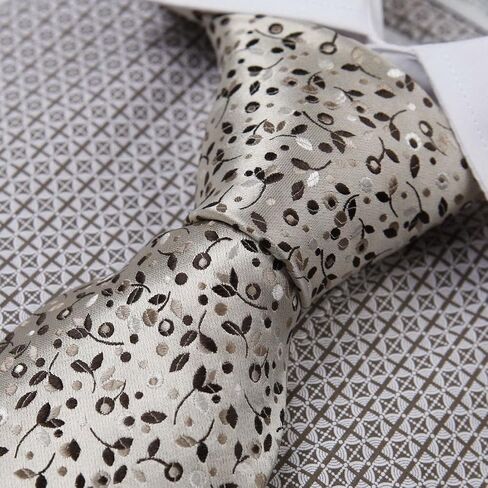 Tie Men Flower Patten Neckties For Mens Pure Silk Neckwear Black in Saudi Arabia