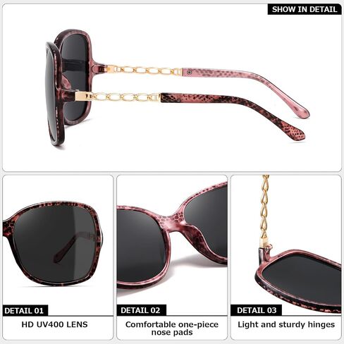 Oversized Sunglasses Womens Trendy Big Square Large Frame Sun Glasses Ladies Shades UV Protection CL144 in Saudi Arabia