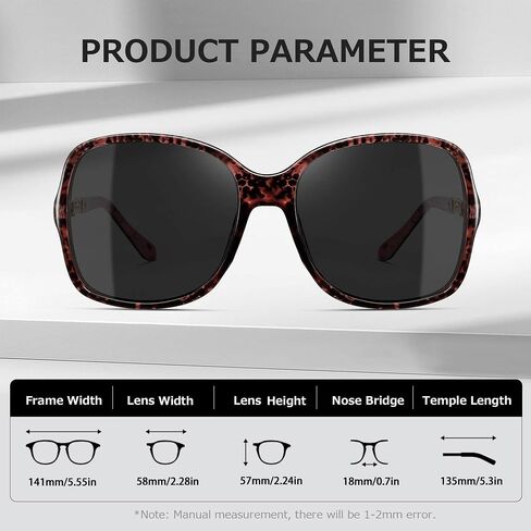 Oversized Sunglasses Womens Trendy Big Square Large Frame Sun Glasses Ladies Shades UV Protection CL144 in Saudi Arabia