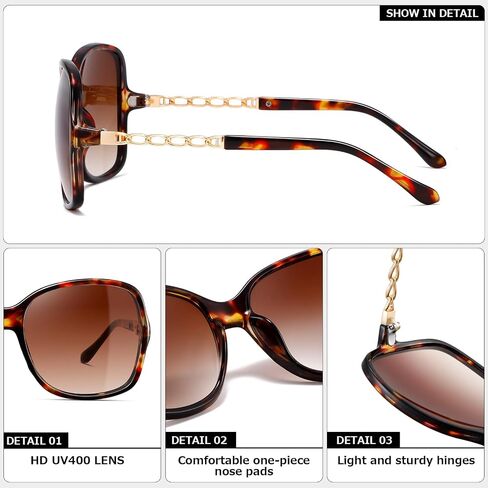 Oversized Sunglasses Womens Trendy Big Square Large Frame Sun Glasses Ladies Shades UV Protection CL144 in Saudi Arabia