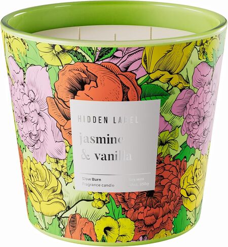 Hidden Label Jasmine & Vanilla Scented,3 Wick Large Candles for Home Scented, 30oz Natural Soy Candles for Home Scented,100 Hour Burn Time, Long Lasting Highly Scented Luxury Candle Gift in Saudi Arabia