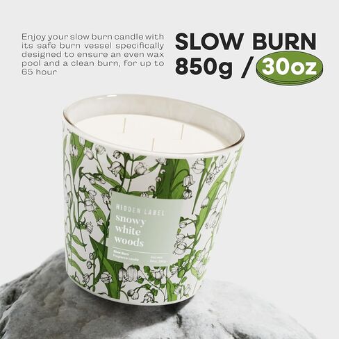 Hidden Label Jasmine & Vanilla Scented,3 Wick Large Candles for Home Scented, 30oz Natural Soy Candles for Home Scented,100 Hour Burn Time, Long Lasting Highly Scented Luxury Candle Gift in Saudi Arabia