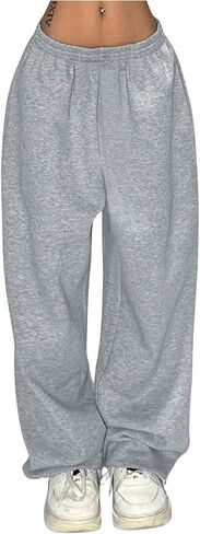 Women's Plus Size Baggy Sweatpants Elastic Waist Wide Leg Pants Sports Long Trousers in Saudi Arabia