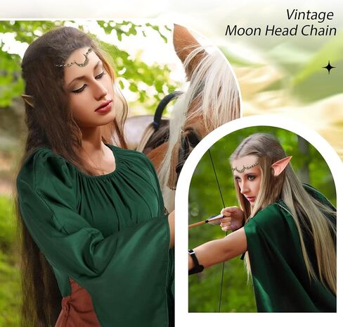 4 Pc Women Elf Renaissance Medieval Dress Irish Fairy Victorian Gothic Viking Costume for Halloween Cosplay in Saudi Arabia