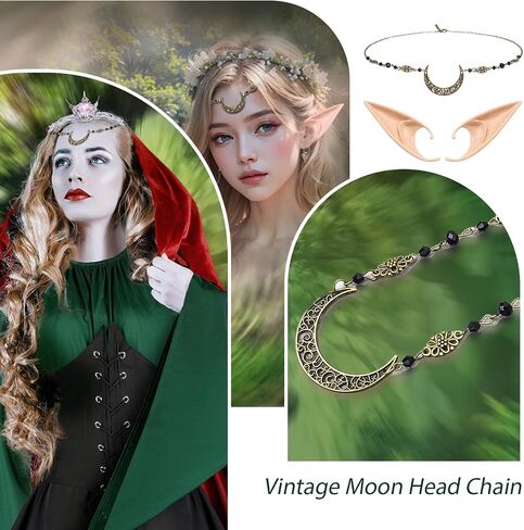 4 Pc Women Elf Renaissance Medieval Dress Irish Fairy Victorian Gothic Viking Costume for Halloween Cosplay in Saudi Arabia
