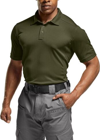 CQR Men's Polo Shirt, Short Sleeve Tactical Shirts, Dry Fit Lightweight Performance Golf Shirts, Outdoor UPF 50+ Pique Shirt in Kuwait