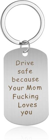 Drive Safe Keychain Proud of You Daughter Son Present Mom's Love Keychain New Driver Present Keychain in Kuwait