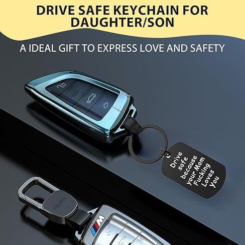 Drive Safe Keychain Proud of You Daughter Son Present Mom's Love Keychain New Driver Present Keychain in Kuwait