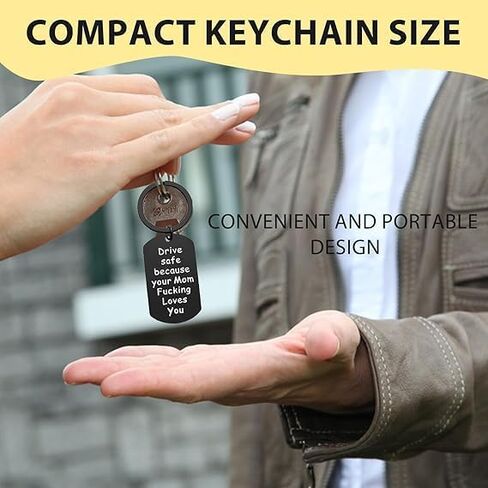 Drive Safe Keychain Proud of You Daughter Son Present Mom's Love Keychain New Driver Present Keychain in Kuwait