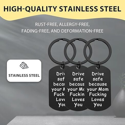 Drive Safe Keychain Proud of You Daughter Son Present Mom's Love Keychain New Driver Present Keychain in Kuwait