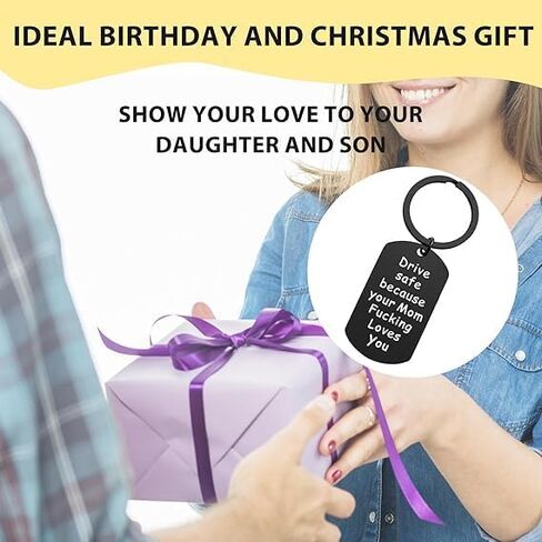 Drive Safe Keychain Proud of You Daughter Son Present Mom's Love Keychain New Driver Present Keychain in Kuwait