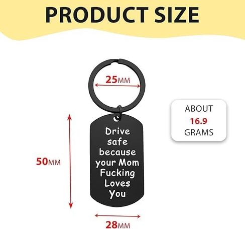 Drive Safe Keychain Proud of You Daughter Son Present Mom's Love Keychain New Driver Present Keychain in Kuwait