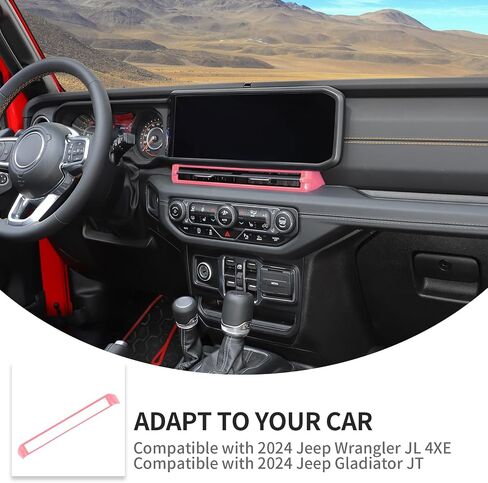 Linskip Center Console Air Vent Cover Compatible with 2024 2025 Jeep Wrangler JL 4XE & Gladiator JT Sport Rubicon Sahara Willys, Air Conditioning Vent Trim, Interior Accessories(Pink) in Saudi Arabia