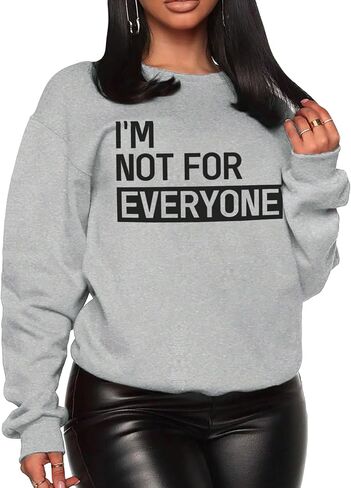 Women's Plus Size Letter Print Hoodie Long Sleeve Drop Shoulder Crewneck Pullovers Casual Fall Tops in Saudi Arabia