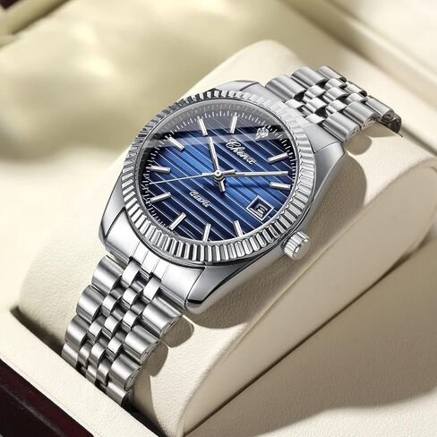 Men Watches with Elegant Bracelet Watch Stainless Steel Sports Fashion Quartz Watch Simple and Easy to Read Watch in Kuwait