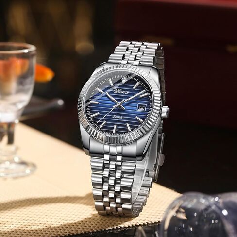 Men Watches with Elegant Bracelet Watch Stainless Steel Sports Fashion Quartz Watch Simple and Easy to Read Watch in Kuwait