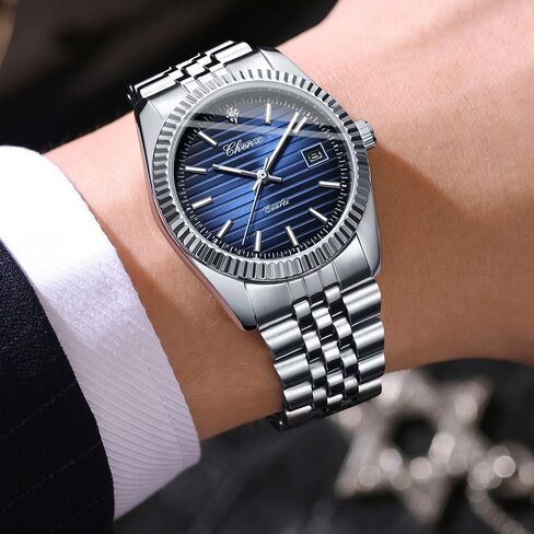 Men Watches with Elegant Bracelet Watch Stainless Steel Sports Fashion Quartz Watch Simple and Easy to Read Watch in Kuwait