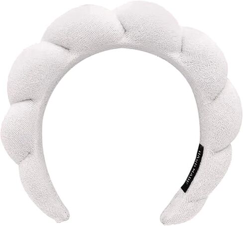 Headband for Spa, Makeup Removal, Shower, and Skincare - Sponge Headband (White) in Saudi Arabia