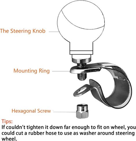 Arenbel Skull Car Turning Booster Grip Spinner Steering Wheel Suicide Knob Assist Handle Fit Most Manual Automatic Vehicles, Black in Saudi Arabia