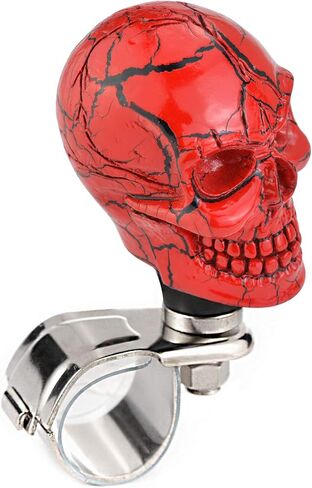 Arenbel Skull Car Turning Booster Grip Spinner Steering Wheel Suicide Knob Assist Handle Fit Most Manual Automatic Vehicles, Black in Saudi Arabia