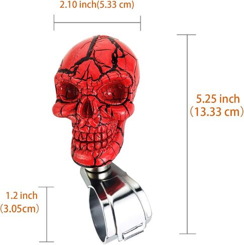 Arenbel Skull Car Turning Booster Grip Spinner Steering Wheel Suicide Knob Assist Handle Fit Most Manual Automatic Vehicles, Black in Saudi Arabia