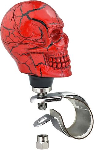 Arenbel Skull Car Turning Booster Grip Spinner Steering Wheel Suicide Knob Assist Handle Fit Most Manual Automatic Vehicles, Black in Saudi Arabia