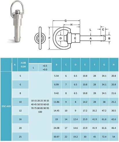 3 Pcs Stainless Steel Handle Push Button Pin, Pin, Diameter 6mm/0.24 inch, Length 15mm/0.59 inch in Kuwait