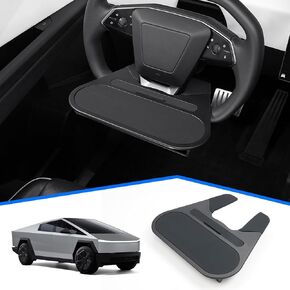 for Cybertruck Accessories Steering Wheel Mini Food Tray Table with Phone Cosmetics Mount, ABS and Silicone Multifunction Desk for Tesla Cybertruck Accessories 2024