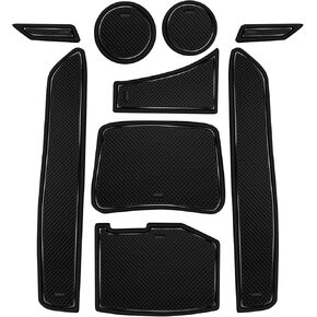 Fit for Chevy Camaro 2016-2024 Accessories, Upgraded Custom Non-Slip Cup Holder Inserts, Center Console Liners, Door Pocket Pads, Interior Anti-Dust Liner Mats (9-PCS, Red Trim)