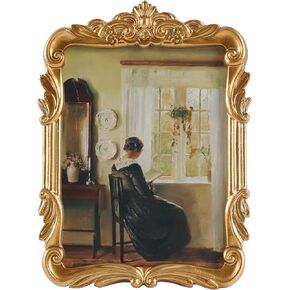 Vintage Picure Frames 8x10 Antique Gold Bronze Picture Frames for Tabletop and Wall Mount Ornate Victorian Picture Frames Retro Home Decor Gallery Wall Art(8x10 inch)