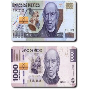 Billetes de Mexico - Funny Mexican Credit/Debit Card Skin Cover Vinyl Stickers (100 Pesos Retro)