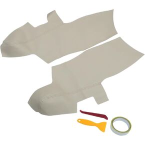 ACROPIX Car Front Door Panel Armrest Cover Interior Door Trims for Hyundai Santa Fe 2006-2012 Beige 1 Pair Car Parts