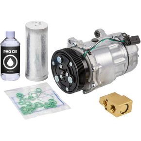 AC Compressor & A/C Kit For Volkswagen VW Golf & Jetta Mk4 - Includes Drier Filter, Expansion Valve, PAG Oil & O-Rings - BuyAutoParts 60-80109RK New
