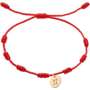 Zodiac Constellation Bracelets String for Women Men Coin 7 Knots Red Rope Bracelet Lucky Amulet Birthday Gift Teen Jewelry