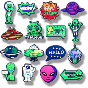 16Pcs Alien Shoe Charms, Shoe Decoration Party Gifts For Boys Girls Kids, Women, Men