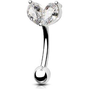 Heart Rook Piercing Jewelry 16g Rook Earrings Eyebrow Piercings Curved Barbell Ring Lip Piercings Daith Earring Rook Barbells for Women