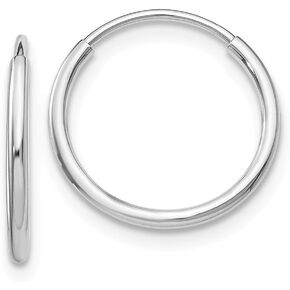 Jewels By Lux 10K White Gold 1.2mm Endless Hoop Earrings