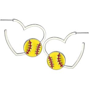 Baseball Football Hoop Earrings Game Day Earrings Crystal Game Day Baseball Football Earrings Gifts For Sports Lover